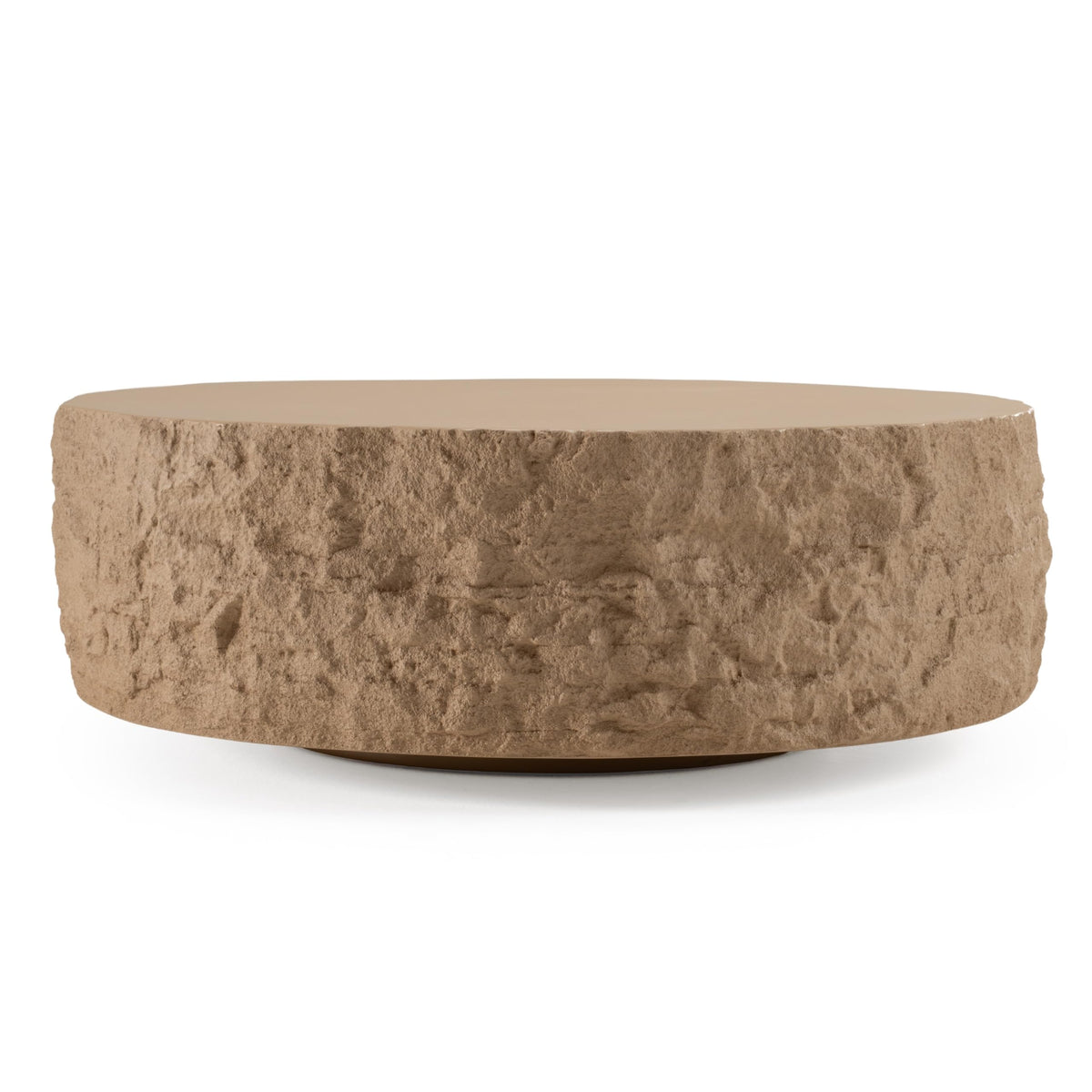 Quarry - Modern Beige Round Coffee Table by Limari Home – Fiberglass, Beige, Model LIM-83297