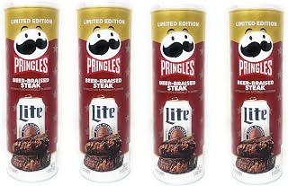 Pringles Potato Chips - 4 cans (Beer-Braised Steak 5.5oz)