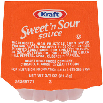 Sauce Sweet And Sour 200 Count 3/4 Ounce by Kraft – 2 tbsp (35g), Pack of 200