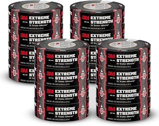 3M Extreme Strength Duct Tape 2830, 1.88 in x 30 yd, Double-Thick Adhesive, Heavy-Duty Waterproof Black Tape, Indoor/Outdoor Use, 12 Rolls