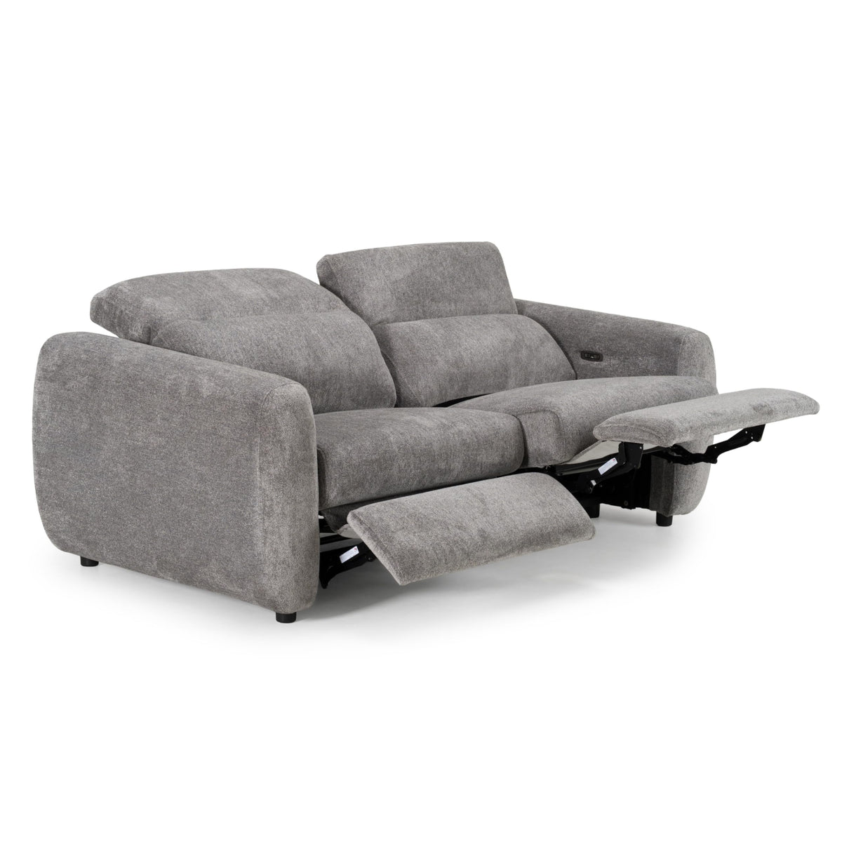Brevig - Modern Grey Fabric Sofa w/ 2 Recliners by Limari Home – Fabric, Grey, Model LIM-83352
