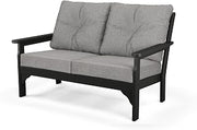 Polywood Vineyard Deep Seating Settee (Black/Grey Mist)