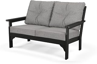 Polywood Vineyard Deep Seating Settee (Black/Grey Mist)