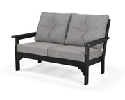 Vineyard Deep Seating Settee (Black/Grey Mist) by Polywood – Black / Grey Mist, Model GN46BL-145980