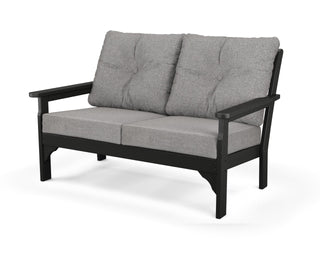 Vineyard Deep Seating Settee (Black/Grey Mist) by Polywood – Black / Grey Mist, Model GN46BL-145980