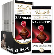 Lindt EXCELLENCE Raspberry Dark Chocolate Candy Bar, 12 Pack, 3.5 oz. Bar