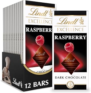 Lindt EXCELLENCE Raspberry Dark Chocolate Candy Bar, 12 Pack, 3.5 oz. Bar