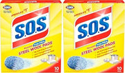 S.O.S 10002, Steel Wool Soap Pads, 10 Ct (Pack of 2)