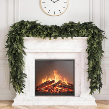 Stylisht Cedar Christmas Garland, 9FT, Green