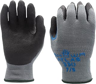 SHOWA Atlas 330 Rubber General Purpose Gloves, Medium, 12-Pack | Gloves with a seamless poly/cotton liner. Reinforced thumb crotch and rough grip for heavy duty work. Great for construction.