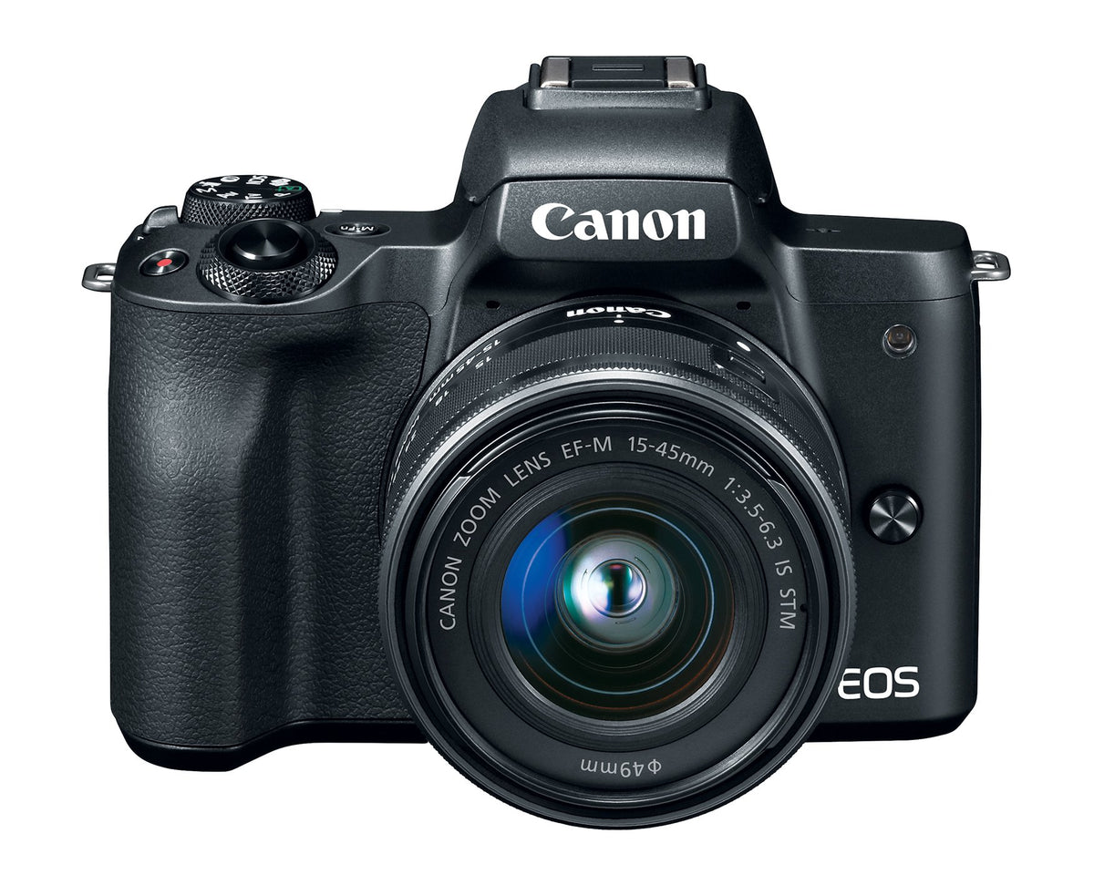 EOS M50 Mirrorless Vlogging Camera Kit with EF-M 15-45mm Lens by Canon – 45mm, Plastic, Black, Model 2680C011