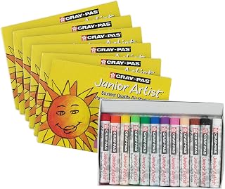 Sakura Cray-Pas Junior Artist Oil Pastel Set, 12 Colors, 6 Sets of 12