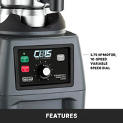 One-Gallon Food Blender with Variable Speed & Spigot by Waring – 1-Gallon, 128.0 ounces, Stainless Steel Jar, Black, Model CB15VSF