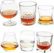 Libbey Craft Spirits Assorted Whiskey Glasses Set of 6, Versatile Glass Cups Set for Artisanal Libations, Rocks Glasses for Whiskey, Bourbon, Rye