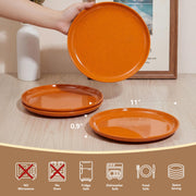 ONEderful Melamine Dinner Plates, 11 Inch, Set of 4, Orange