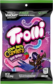 Trolli Sour Brite Crawlers Very Berry Candy, Sweet & Sour Worms, 7.2 oz