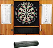 Viper Metropolitan Oak Cabinet with Dead-On Bristle Dartboard & Vinyl Dart Mat