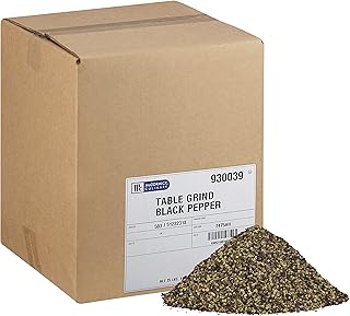 McCormick Culinary Table Grind Black Pepper, 25 lb -One 25 Pound Container of Table Ground Black Pepper with Piney Flavor, Best on Vegetables, Rubs and Bisques