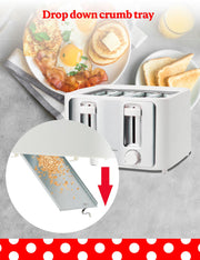 4-Slice Toaster by Betty Crocker – 4-Slice, Plastic, White, Model BC-5635W
