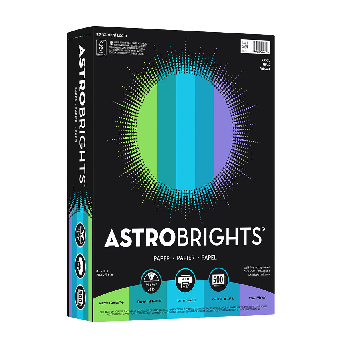 Astrobrights(R) Bright Color Paper by Neenah – 8.5 x 11, multi-colored