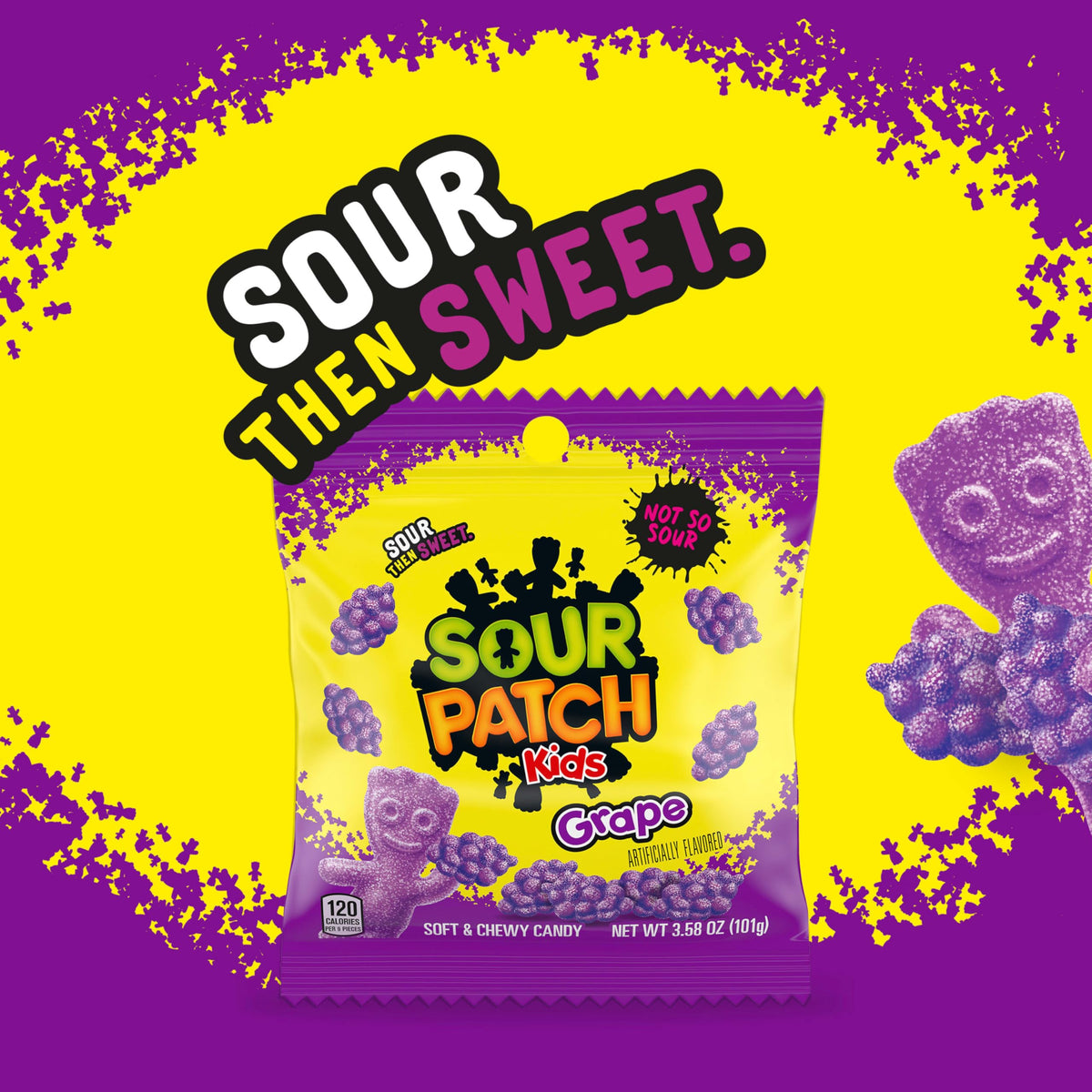 Sour Patch Kids Grape / 3.5 Ounce (Pack of 12) / 1 Gummy Candy