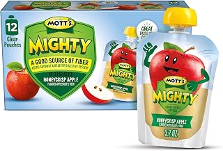 Mott's Mighty Honeycrisp Apple Applesauce, 3.2 Oz Clear Pouches, 12 Pack
