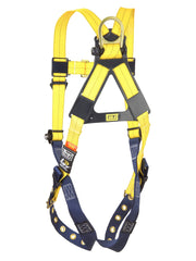 DBI-SALA,Delta Full Body Harness, Back D-Ring, Tongue Buckle Leg Straps, 2X-Large, Yellow/Navy by 3M – Double Extra Large, Nylon, Navy/Yellow, Model 1101253