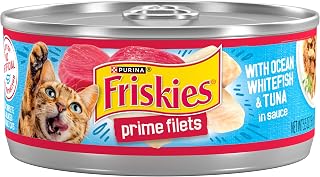 Purina Friskies Prime Filets Wet Cat Food, Whitefish & Tuna (24) 5.5 oz Can