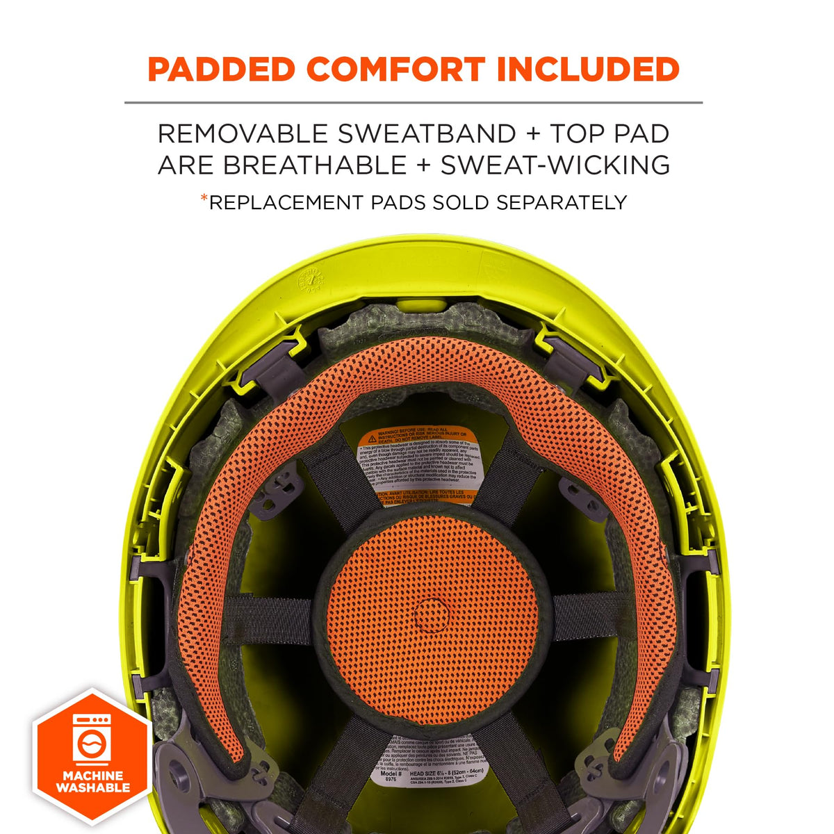 Ergodyne Lime / 6.5 – 8 / Safety Helmet - Type 2, Class C Hard Hats