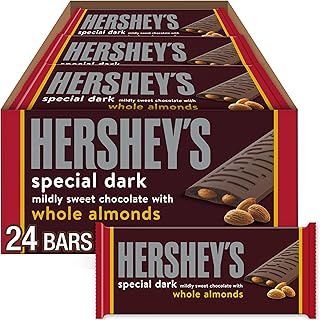 HERSHEY'S SPECIAL DARK Chocolate with Whole Almonds Candy Bars, 1.45 oz (24 Count)