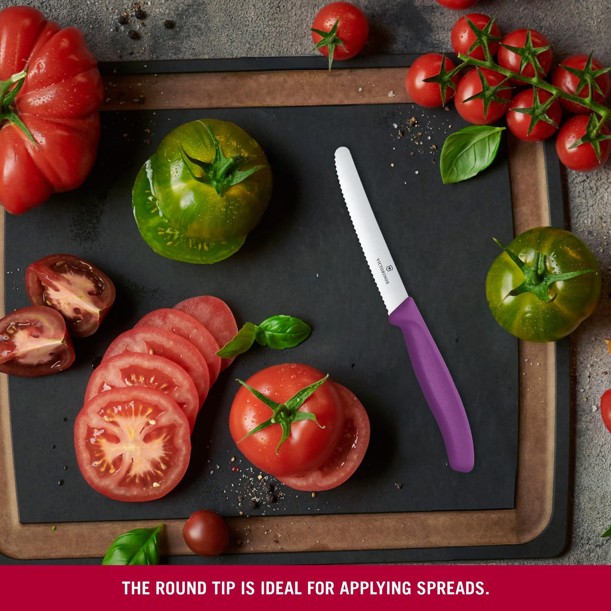 Swiss Classic Table and Tomato knife by Victorinox – 8.7 inches, Stainless Steel, Purple, Model 6.7835.C1