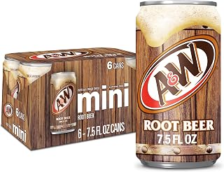 A&W Root Beer Soda, 7.5 fl oz cans, 6 pack