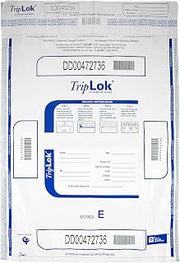 ControlTek TripLok Tamper-Evident Deposit Bags, 15" x 20", White, 50 Bags