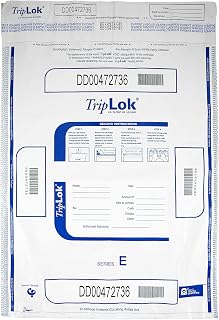 ControlTek TripLok Tamper-Evident Deposit Bags, 15" x 20", White, 50 Bags