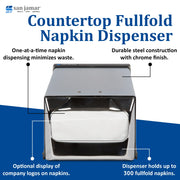 Fullfold Chrome Countertop Napkin Dispenser by San Jamar – Fullfold, Metal, Chrome, Model H3001XC