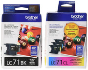LC71 Standard Yield Ink Cartridge Set by Brother – A3, Black, Pack of 4, Model LC-71