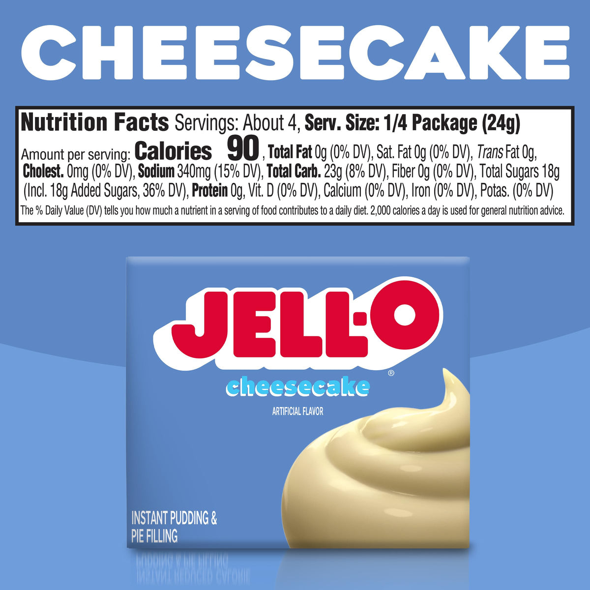 Jell-O CHEESECAKE / 3.4 Ounce (Pack of 4) / White Pudding Mixes