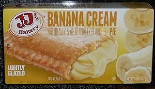 JJ's Bakery Banana Cream Pie Snack Pies, Individual Dessert, Fresh-Baked, Nut-Free, Kosher Parve, 4 Oz Each (Pack of 6)