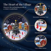 Molidiki Melamine Dinner Plates, 10.5 Inch Round, Snow House Christmas Set of 12