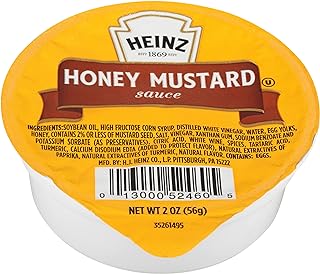 HEINZ Honey Mustard Single Serve Dipping Sauce (60 ct Pack, 2 oz Dipping Cups)