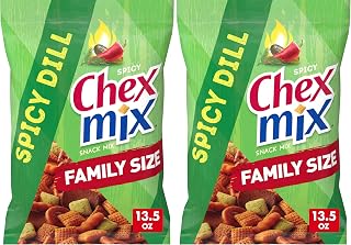 Chex Mix Spicy Dill Savory Snack Mix,Family Size,Snack Bag,13.5 oz,(Pack of 2)