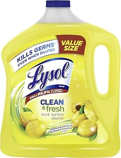 Lysol All Purpose Cleaner, Multi-Surface Disinfectant Floor Cleaner for Mopping Solution, Household Cleaning Supplies, for Bathroom & Kitchen, Lemon & Sunflower Scent, 90 oz