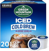 Green Mountain Coffee Roasters Almond Vanilla Iced Cold Brew Coffee, Single Serve Keurig K-Cup Pods, 20-Count Box