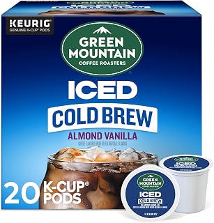 Green Mountain Coffee Roasters Almond Vanilla Iced Cold Brew Coffee, Single Serve Keurig K-Cup Pods, 20-Count Box