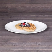 Elite Global Solutions D2213L-W Oval Plate, 13" x 10 1/8" x 1" h., Melamine, White w/Black Trim (Pack of 6)