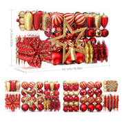 Shareconn Christmas Ball Ornaments, 106 Piece Set, Red and Gold