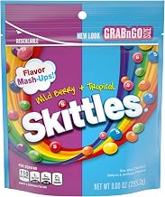 SKITTLES Wild Berry Tropical Bulk Candy Bags, 9 Oz Resealable Bags, 8 Ct | Bulk fruity candy variety pack with 8 resealable bags, chewy candy for sharing, gelatin and gluten free candy for party snack