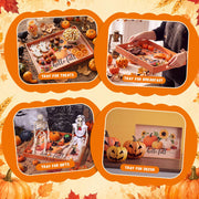Tiangrid Autumn Serving Tray, Acrylic Rectangle with Handles, Orange