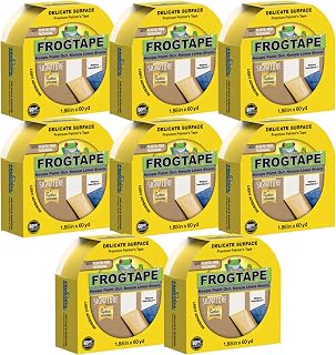 FrogTape Delicate Surface Painters Tape, 2 in. x 60 yds. (Yellow) 8-Pack, 243165