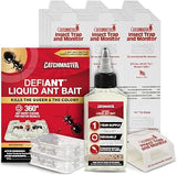 Catchmaster Spider & Insect Glue Traps 30-Pk (10 Sheets), Adhesive Cockroach Killer Glue Boards, Spider Traps & Defiant Premium Liquid Ant Killer, 1-Year Supply, Kills the Queen and Colony